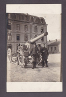 Carte Photo Guerre 14-18 écrite De Fontainebleau Militaires Devant Canon De 120 Long Modifié Roues à Palettes 58930 - Fontainebleau