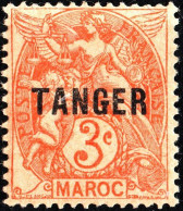 TANGERI, MAROCCO FRANCESE, FRENCH MOROCCO, TIPO BLANC, 1918, NUOVI (MLH*) Scott:FR-MA 74, Yt:MA 82 - Unused Stamps