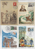 France 1949/1971 4 Maximum Card National Stamp Day Military Mail 100 Years Of The French Stamp Carries Postmen - 1950-1959