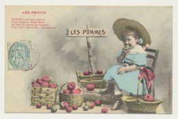 Carte Fantaisie Enfant - Les Fruits - Les Pommes - Phototypie BERGERET - Bergeret