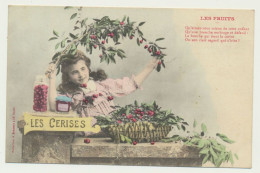 Carte Fantaisie Enfant - Les Fruits - Les Cerises - Phototypie BERGERET - Bergeret