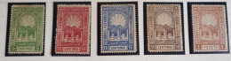 TIMBRE MAROC POSTE LOCALE 1895 N°84 A 88 DENTELE 11 1/2 X 13 MOGADOR A MARRAKECH (XX) COURRIER ALLEMAND - Locals & Carriers