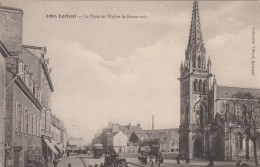 56  LORIENT      La Place De L'Eglise De Kerentrech…avec Tram  Au Loin  TB PLAN   1922.  PAS COURANT - Lorient