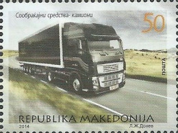 Macedonia 2014 Freight Transport Truck Stamp MNH - Camiones