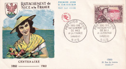 FDC 24/03/1960: Centenaire Du Rattachement De Nice à La France (Traité De Turin) 1860-1960 - Y&T N° 1247 - 1960-1969