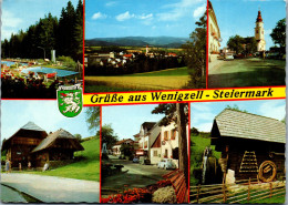 50400 - Steiermark - Wenigzell , Waldbad , Kirche , Gasthaus , Mühle , Käfer , Mehrbildkarte - Gelaufen 1979 - Hartberg