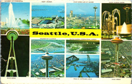 49997 - USA - Seattle , Washington , Space Needle , Husky Stadium , University , Mehrbildkarte - Gelaufen 1978 - Seattle