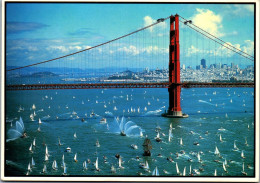 49985 - USA - San Francisco , View , Bridge , Boat - Gelaufen 1983 - San Francisco