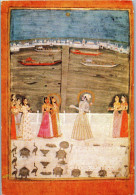 49966 - Indien - Kishangarh School , Krishna With Radha And Gopis - Gelaufen 1977 - Peintures & Tableaux