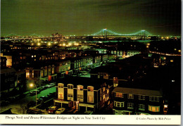 49959 - USA - New York City , Throgs Neck And Bronx Whitestone Bridges At Night - Nicht Gelaufen  - Sonstige & Ohne Zuordnung