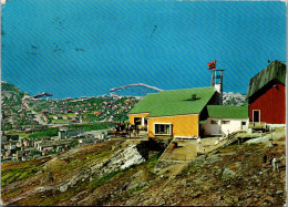 50791 - Norwegen - Narvik , View Of The Terminal And The Mountain Restaurant - Gelaufen 1972 - Norway