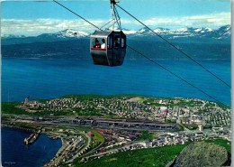 50792 - Norwegen - Narvik , View Of The Town With The Mountain Lift - Gelaufen 1974 - Norvegia
