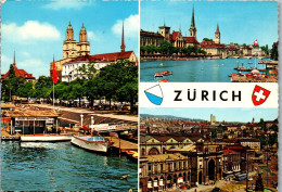 50584 - Schweiz - Zürich , Mehrbildkarte , Fisch Stube Zürichhorn - Gelaufen 1965 - Zürich