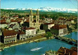 50581 - Schweiz - Zürich , Limmatquai , Grossmünster , Wasserkirche - Gelaufen 1981 - Zürich