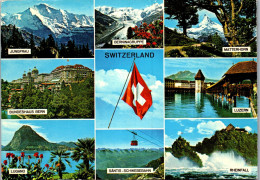 50558 - Schweiz - Mehrbildkarte , Jungfrau , Lugano , Säntis , Luzern - Gelaufen 1975 - Andere & Zonder Classificatie