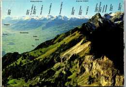 50556 - Schweiz - Hoher Kasten , Aussicht , Rheintal St. Galler Oberländerberge Und Glarnerberge - Gelaufen  - Appenzell