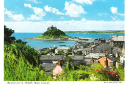 ST. MICHAELS MOUNT AND MARAZION, CORNWALL, ENGLAND. UNUSED POSTCARD Ms4 - St Michael's Mount