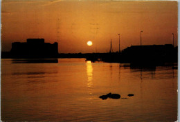 51141 - Griechenland - Paphos , Sunset At Paphos Castle , Received Stamp - Gelaufen 1985 - Grèce