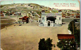 51135 - Griechenland - Greece , Place Et Theatre Du Phalere , L. Beschädigt - Gelaufen 1909 - Griechenland