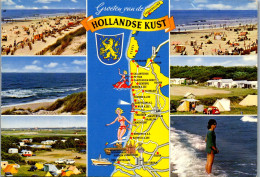 51019 - Niederlande - Landkarte , Mehrbildkarte , Camping , Strand - Gelaufen 1975 - Other & Unclassified