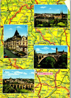 50946 - Luxembourg - Luxemburg , Landkarte , Mehrbildkarte - Gelaufen  - Luxemburg - Stadt