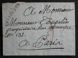 DN15 FRANCE  LETTRE  RR  1809 PETIT BUREAU ISSOUDUN  A  PARIS   ++ AFF. INTERESSANT++ - 1801-1848: Precursores XIX