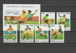 Benin 1996 Football Soccer World Cup Set Of 6 + S/s MNH - 1998 – France