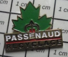 3517 Pin's Pins / Beau Et Rare / MARQUES / FEUILLE D'ERABLE PASSENAUD RECYCLAGE - Merken