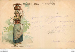 ITALIE CARTOLINA RICORDO CONTADINA ROMANA EDITION GUARNERI - Otros & Sin Clasificación