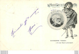 GIUSEPPE VERDI CARTE PUBLIEE PAR CARLO ALIPRANDI OPERA RIGOLETTO AVEC ILLUSTRATEUR SIGNE N°4 SUR 12 - Zangers En Musicus