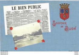 DIJON SOUVENIR JOURNAL LE BIEN PUBLIC ET VUE COLLEE AVEC CACHETS DE CIRE EDITION P.M. - Dijon