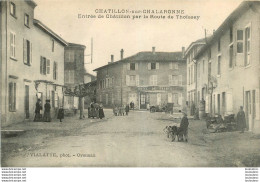 CHATILLON SUR CHALARONNE ENTREE PAR LA ROUTE DE THOISSEY ET ATTELAGE DE CHIENS - Châtillon-sur-Chalaronne