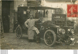 CARTE PHOTO 1907 AUTOMOBILE ET MR ELIE PROST LE PECQ CARTE ENVOYEE A VERS SUR SELLIERES  A. MONNIER Ref1 - Le Pecq