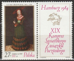 Polen 1984 Michel Nr.2920 O Gestempelt Weltpostkongress UPU Hamburg ( C 7) Versandkosten 1,00€-1,20€ - Usados