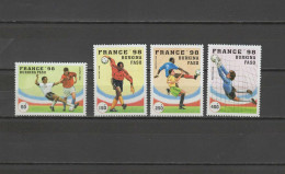 Burkina Faso 1996 Football Soccer World Cup Set Of 4 MNH - 1998 – France