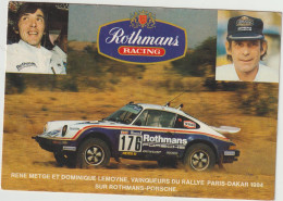 René Metge Et Dominique Lemoyne -Porche - Paris Dakar  1984   (G.2537) - Rally Racing