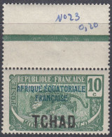 Chad 1924 - Definitive Stamp:Leopard - Mi 23b Blue Overprint ** MNH [1858] - Neufs