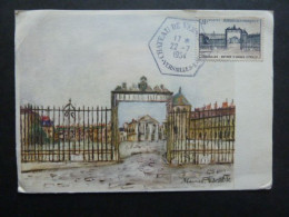 CX3 - Carte Maximum Chateau De Versailles - 22/7/1954 - Timbre YT 988 - Cachet Hexagonal - 1950-1959