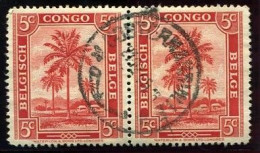 Congo Costermansville Oblit. Keach 8A2 Sur C.O.B. 228 (paire) Le 21/07/1946 - Used Stamps