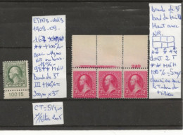 TIMBRES DES ETATS-UNIS NEUF**MNH 1908-09 Nr VOIR SUR PAPIER AVEC TIMBRES COTE 514.00 € - Unused Stamps