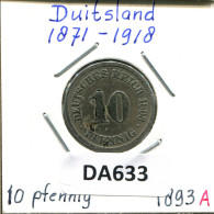 10 PFENNIG 1893 A DEUTSCHLAND Münze GERMANY #DA633.2.D.A - 10 Pfennig