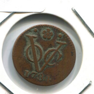 1734 HOLLAND VOC DUIT NIEDERLANDE OSTINDIEN NY COLONIAL PENNY #VOC1829.10.D.A - Indie Olandesi