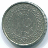 10 CENTS 1962 SURINAM NIEDERLANDE Nickel Koloniale Münze #S13177.D.A - Suriname 1975 - ...