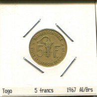 5 FRANCS CFA 1967 WESTERN AFRICAN STATES (BCEAO) Coin #AS352.U.A - Other - Africa