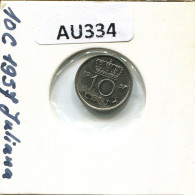 10 CENT 1957 NIEDERLANDE NETHERLANDS Münze #AU334.D.A - 1948-1980 : Juliana