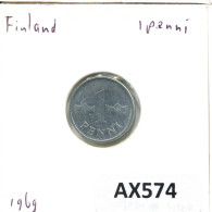 1 PENNY 1969 FINNLAND FINLAND Münze #AX574.D.A - Finnland