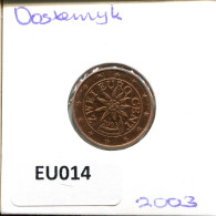 2 EURO CENTS 2003 ÖSTERREICH AUSTRIA Münze #EU014.D.A - Autriche