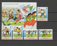 Cuba 1998 Football Soccer World Cup Set Of 5 + S/s MNH - 1998 – France