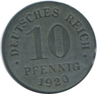 10 PFENNIG 1920 ALLEMAGNE Pièce GERMANY #AE546.F.A - 10 Pfennig
