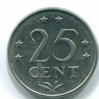 25 CENTS 1975 NETHERLANDS ANTILLES Nickel Colonial Coin #S11613.U.A - Netherlands Antilles
